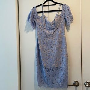Design lab periwinkle lace dress off the shoulder